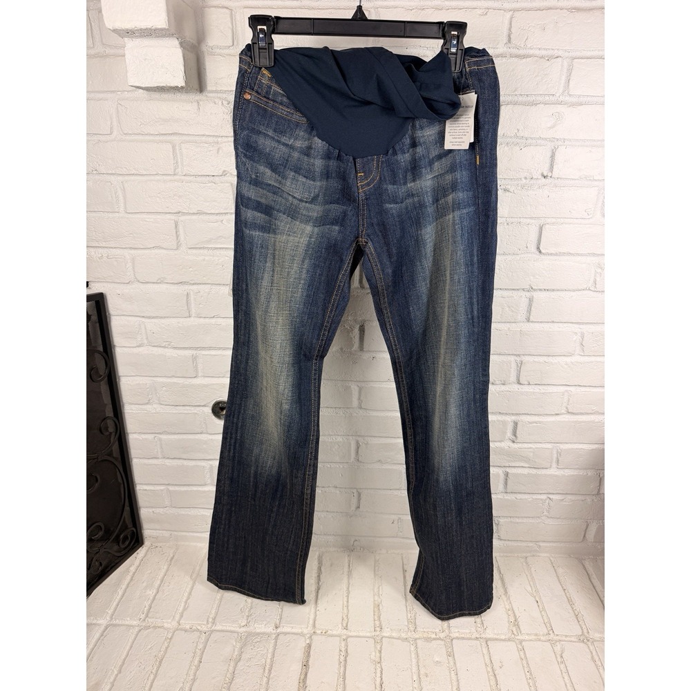 NWT A Pea in the Pod M Maternity Bootcut Jeans Secret Fit Belly Dark Wash